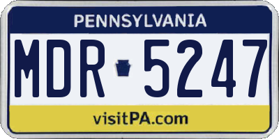 PA license plate MDR5247