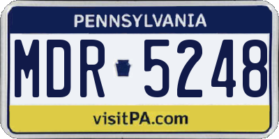 PA license plate MDR5248