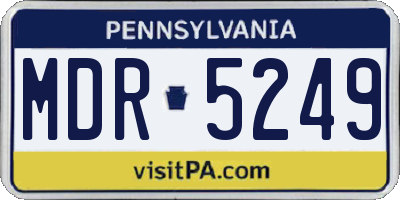 PA license plate MDR5249