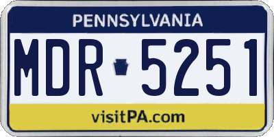 PA license plate MDR5251