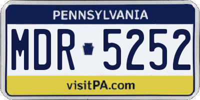 PA license plate MDR5252