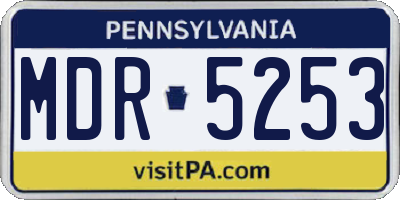 PA license plate MDR5253