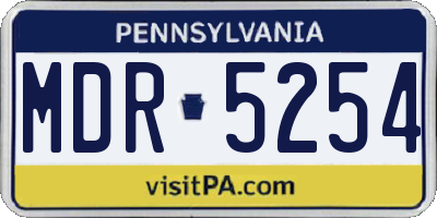 PA license plate MDR5254
