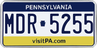PA license plate MDR5255