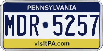 PA license plate MDR5257