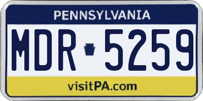 PA license plate MDR5259