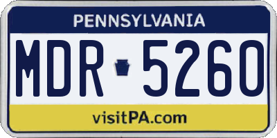 PA license plate MDR5260