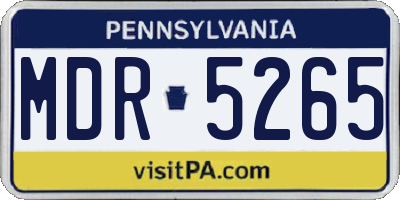 PA license plate MDR5265