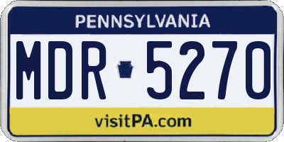 PA license plate MDR5270