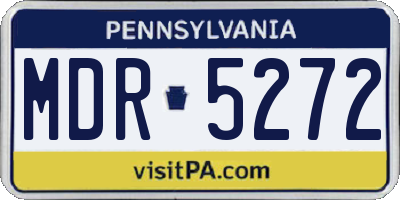 PA license plate MDR5272