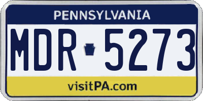 PA license plate MDR5273