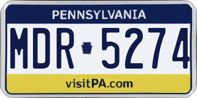 PA license plate MDR5274