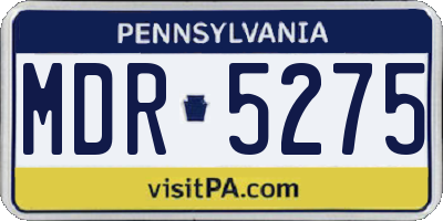 PA license plate MDR5275