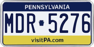 PA license plate MDR5276