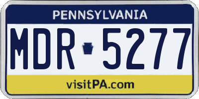 PA license plate MDR5277
