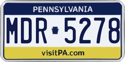 PA license plate MDR5278