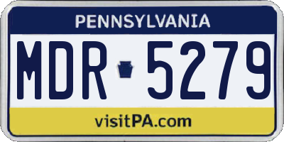 PA license plate MDR5279