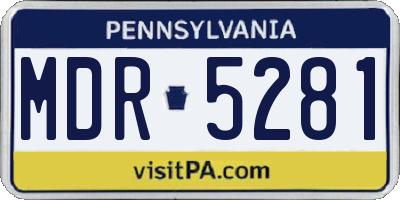 PA license plate MDR5281