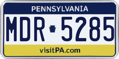 PA license plate MDR5285