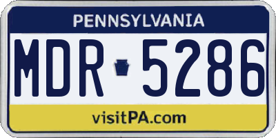 PA license plate MDR5286