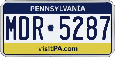 PA license plate MDR5287