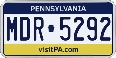 PA license plate MDR5292