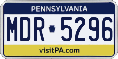 PA license plate MDR5296