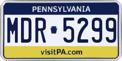 PA license plate MDR5299