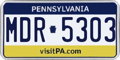 PA license plate MDR5303