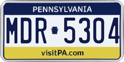 PA license plate MDR5304