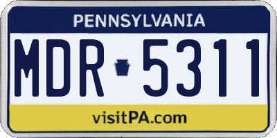 PA license plate MDR5311