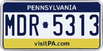 PA license plate MDR5313