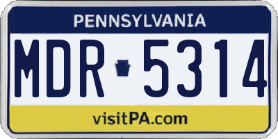 PA license plate MDR5314