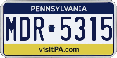 PA license plate MDR5315
