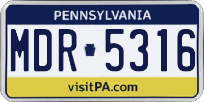 PA license plate MDR5316