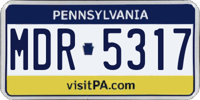 PA license plate MDR5317
