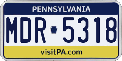 PA license plate MDR5318