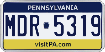 PA license plate MDR5319