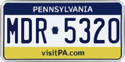 PA license plate MDR5320