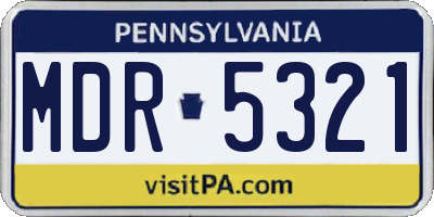 PA license plate MDR5321