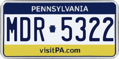 PA license plate MDR5322