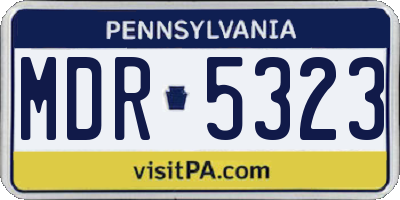 PA license plate MDR5323