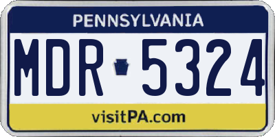 PA license plate MDR5324