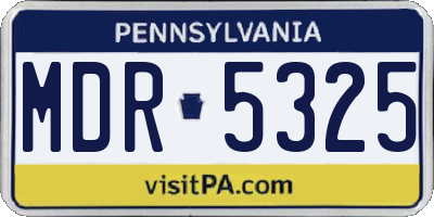 PA license plate MDR5325