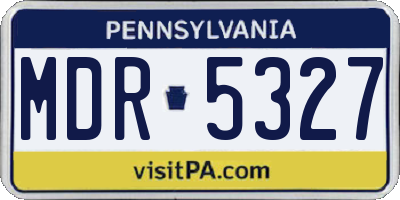 PA license plate MDR5327