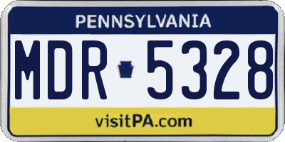 PA license plate MDR5328