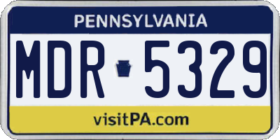 PA license plate MDR5329