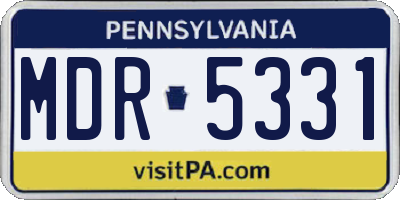PA license plate MDR5331