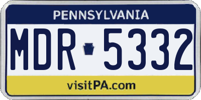 PA license plate MDR5332
