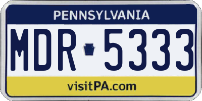 PA license plate MDR5333